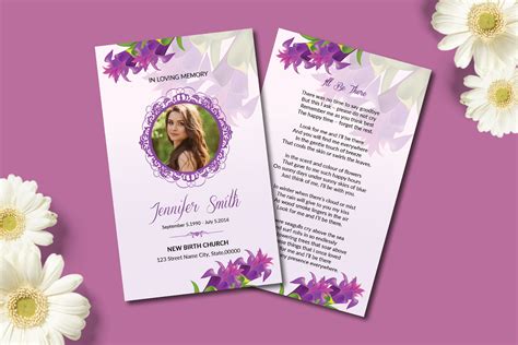 Funeral Prayer Card Template