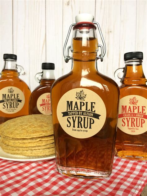 Custom Kraft Traditional Maple Syrup Labels for bottles & mason jars – CanningCrafts