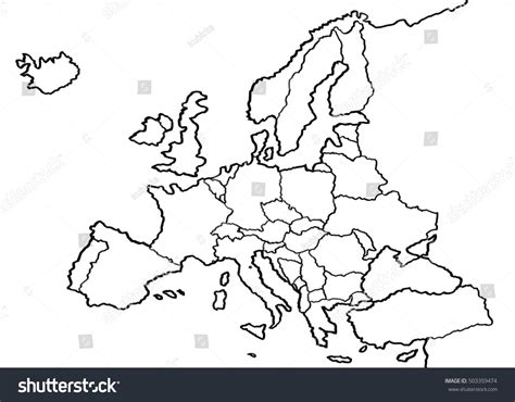 Europe Country Map Border Stock Illustration 503359474 | Shutterstock