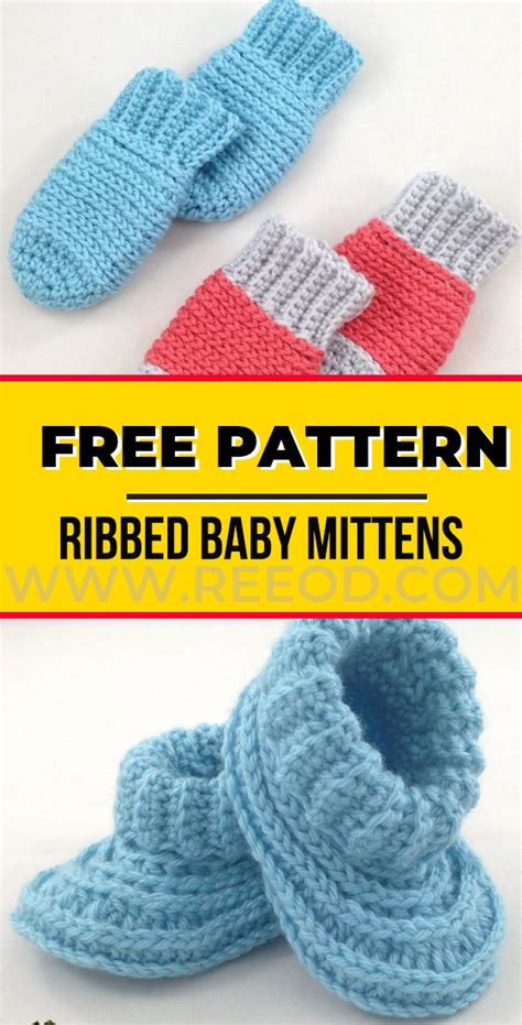 crochet Ribbed Baby Mittens free pattern #Mittens #crorchet # ...