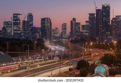 Tel Aviv Ramat Gan Night Skyline Stock Photo 2031397433 | Shutterstock