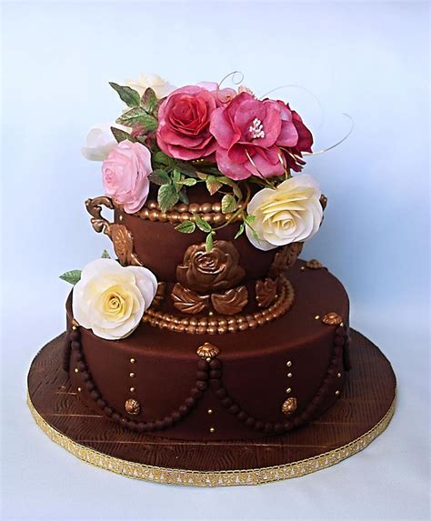 chocolate cake with flowers - Cake by Zuzana Bezakova - CakesDecor