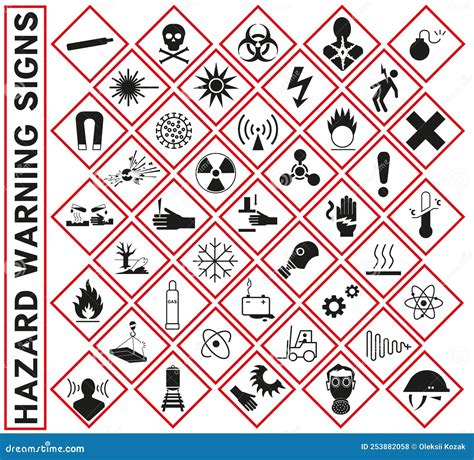 6 New Hazard Pictogram. Hazard Warning Sign, Isolated Illustration | CartoonDealer.com #114523450