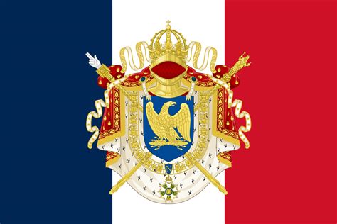 First French Empire flag with the Imperial coat of arms on. : r/monarchistvexillology