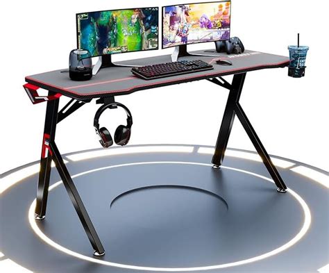 GoBoMoM Gaming Desk Computer Desk 55 Inch, Cable Management Tray ...