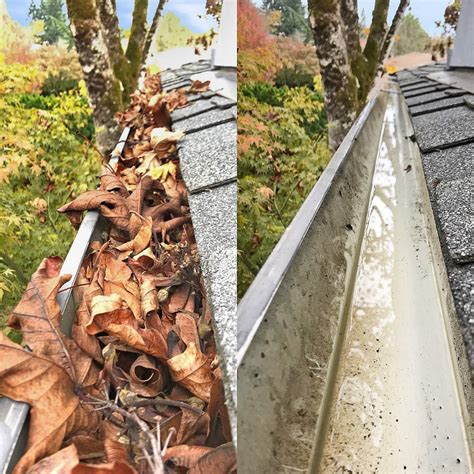 Gutter cleaning before and after | NW Surface Cleaner