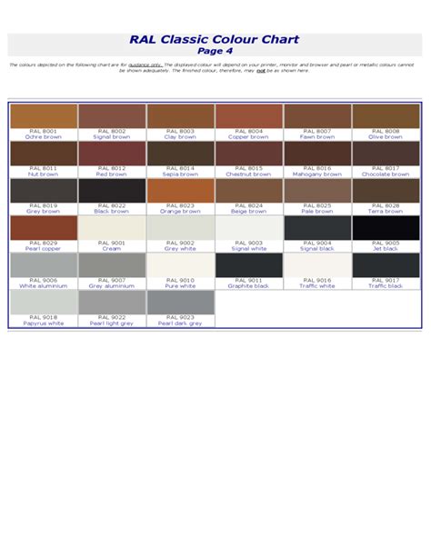 RAL Classic Color Chart Free Download