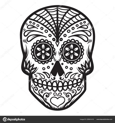 Mexican Day Of The Dead Art Black And White