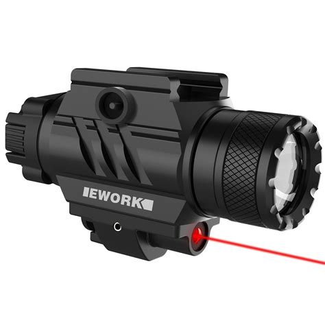 Buy EWORK Pistol Light 800 Lumens Weapon Light for Picatinny Rail ed with Red Laser Light Combo ...