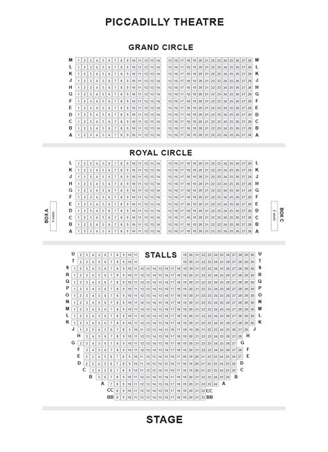 Piccadilly Theatre Seatplan