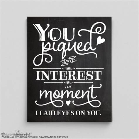 Typographic Print Piqued Interest Peaked Grammar Print Love