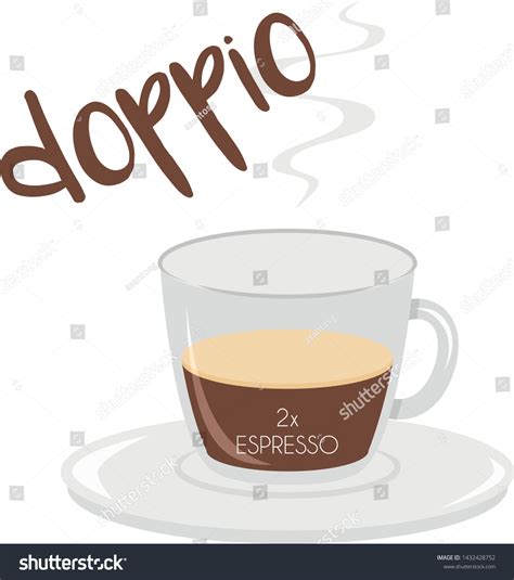 Vector Illustration Espresso Doppio Coffee Cup Stock Vector (Royalty ...