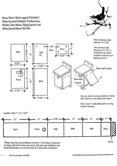 Woodwork Bird House Plans For A Chickadee PDF Plans