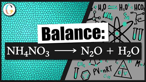 How to balance NH4NO3(s) → N2O(g) + H2O(g) - YouTube