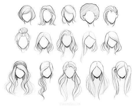 Anime Girl Hair Template