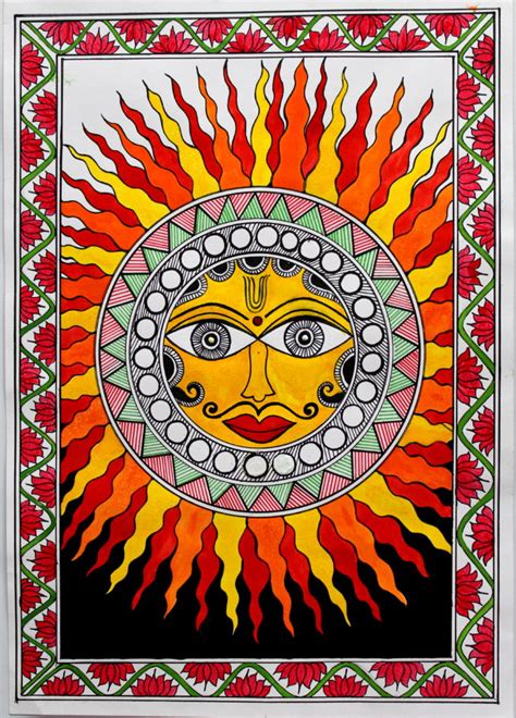 MADHUBANI PAINTING OF SUN