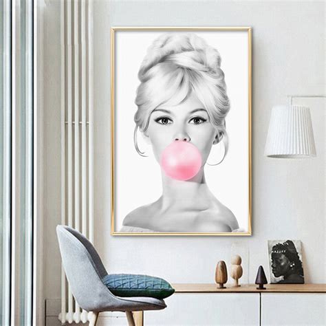 Iconic Audrey Hepburn Marilyn Monroe Bubble Gum Canvas Wall Art Poster - WePosters.com - Free ...