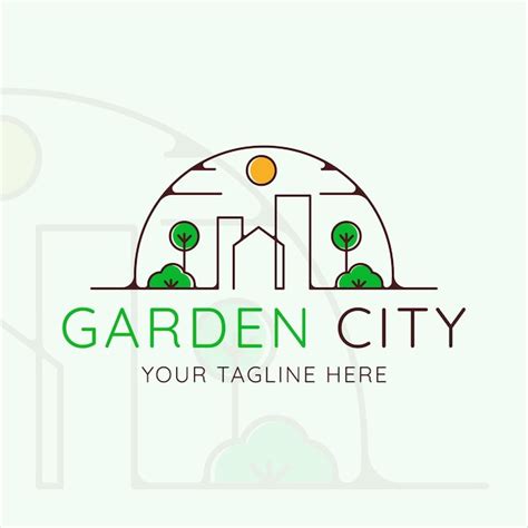 Premium Vector | Garden city logo modern line art vector illustration template icon graphic ...