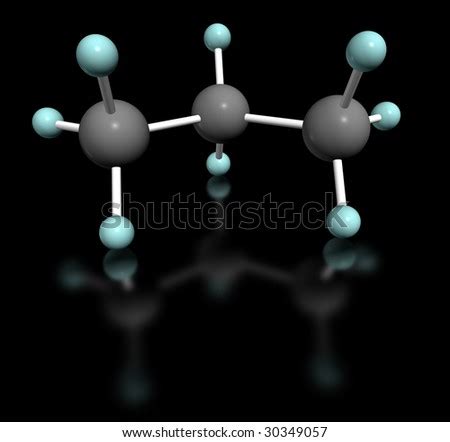 3d Molecular Model Of Propane On Black Background Stock Photo 30349057 ...