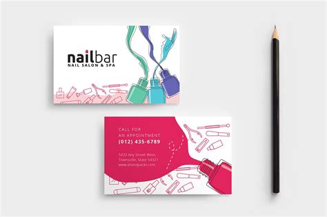 Nail Salon Business Card Template | Business Card Templates ~ Creative Market