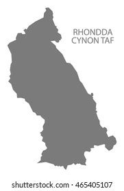 Rhondda Cynon Taf Wales Map Grey Stock Vector (Royalty Free) 465405107 | Shutterstock