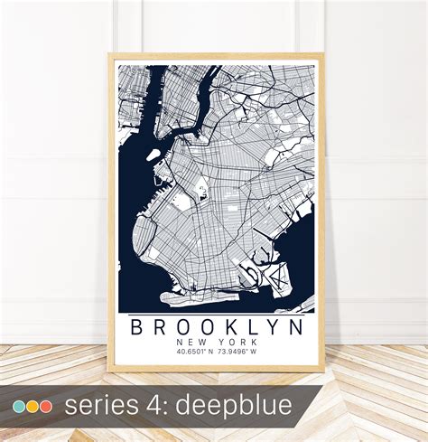 Brooklyn Map Art Print Map of Brooklyn New York City Art | Etsy