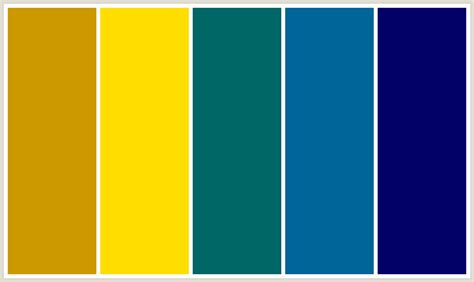 ColorCombo144 (#CC9900, #FFDE00, #006666, #006699, #000066) | Color palette yellow, Blue color ...