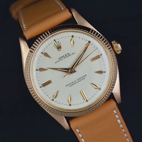 Rolex Oyster Perpetual Rose Gold 6567 – ALMA Watches