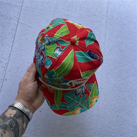 Vintage Floral Flower Trucker Hat 90s Essential - Depop