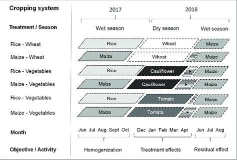 Cropping systems (crop types and their sequential arrangement and... | Download Scientific Diagram