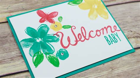 Welcome Baby Card 2 Step Simple Stamping - YouTube