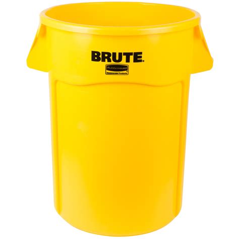 Rubbermaid FG264360YEL BRUTE 44 Gallon Yellow Round Trash Can