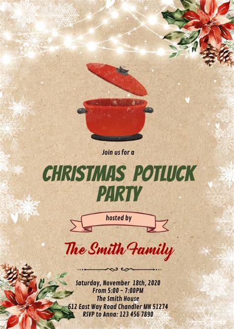 Copia de Christmas potluck invitation | PosterMyWall