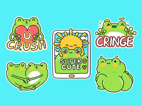 Froggy sticker set by Slavko Kahovsky on Dribbble