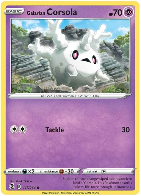 Galarian Corsola - Fusion Strike #117 Pokemon Card