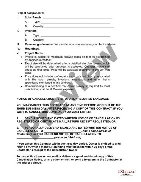 Residential Solar Installation Contract Template