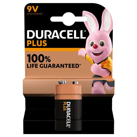 9V Batteries - Duracell Plus Alkaline Batteries