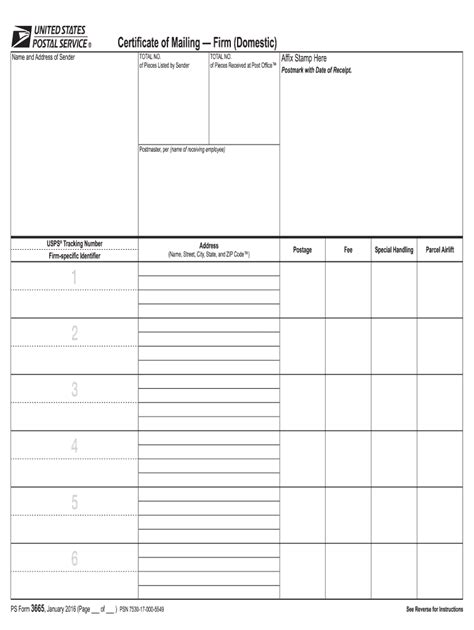 2016 Form USPS PS 3665 Fill Online, Printable, Fillable, Blank - pdfFiller