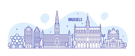 Premium Vector | Vector illustration of brussels skyline in belgium