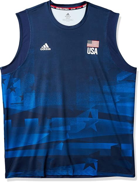 adidas Men's USA Volleyball Jersey Primeblue Shirt : Amazon.co.uk ...