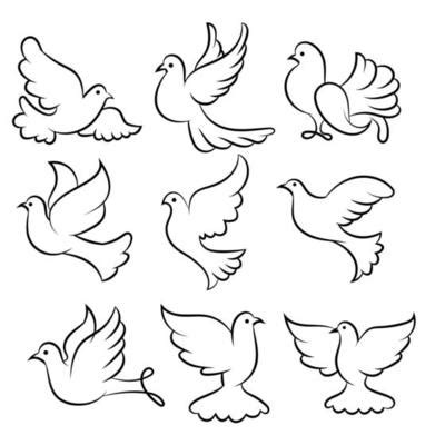 Dove Black And White Vector Art, Icons, and Graphics for Free Download