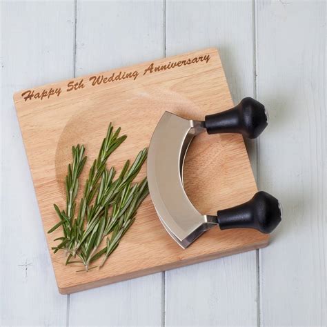 personalised mezzaluna herb chopper and board by british and bespoke ...