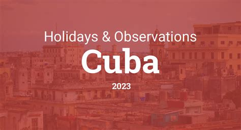 Holidays and Observances in Cuba in 2023