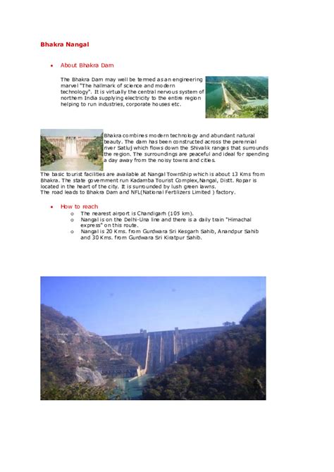 (DOC) Bhakra Dam Info