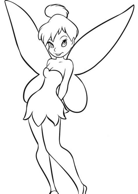 Easy to Draw and Color Disney Fairy Tinkerbell Coloring Pages - Print ...