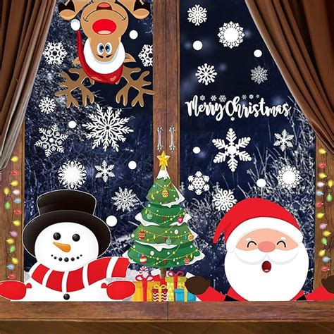 Funnlot Christmas Window Stickers 300pcs Christmas Window Decorations ...