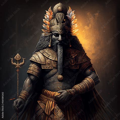 Ancient Sumerian mythology. Ashu,ancient Sumerian mythological god. Created with Generative AI ...