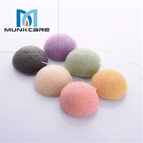 100% natural Konjac Sponge Facial Exfoliator Konjac Sponge Hemisphere ...