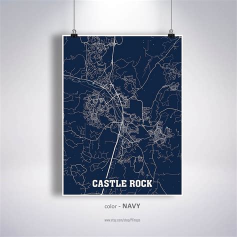 Castle Rock Map Print Castle Rock City Map Colorado CO USA - Etsy