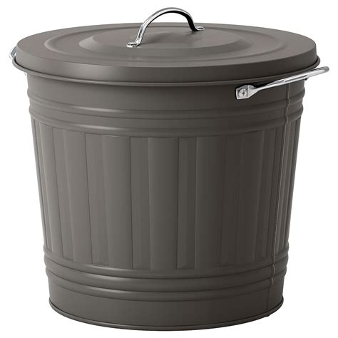 KNODD Bin with lid Grey 16 l - IKEA